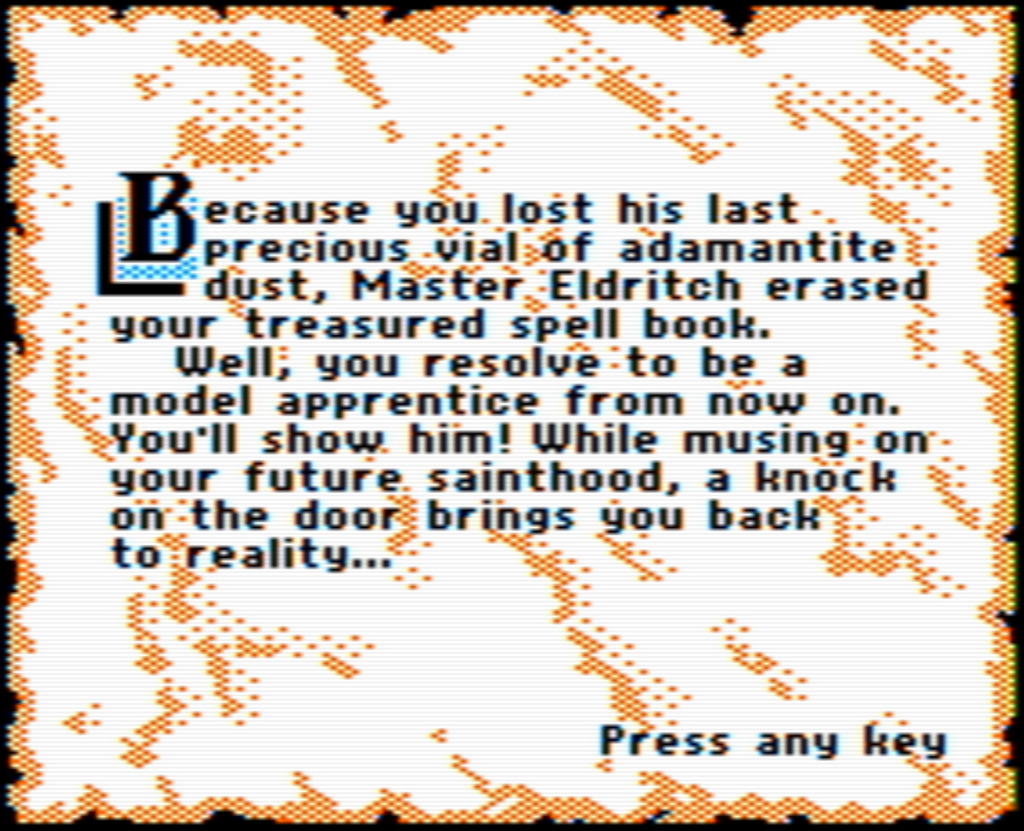 Page two of the introductory sequence for the game.